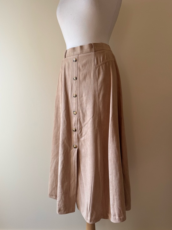 Your Sixth Sense Dresses & Skirts - Your Sixth Sense Faux Suede Button Front Midi Skirt